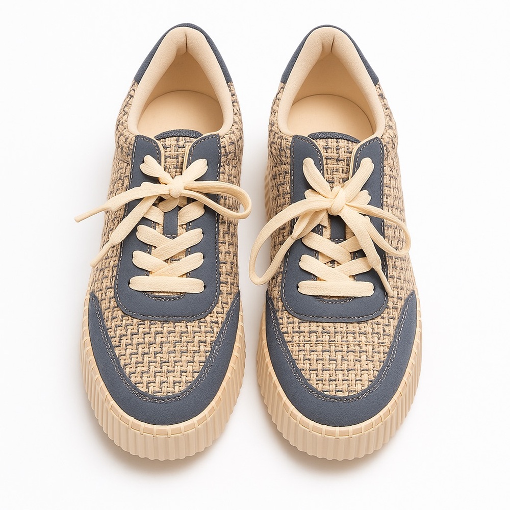 Universal Thread Woven Platform Sneakers Blue Cre… - image 7